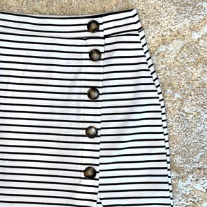 striped pencil skirt with button details